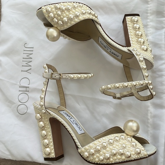 Jimmy Choo Women's Sacaria 100 Embellished Block Heel Sandals. - Picture 10 of 10